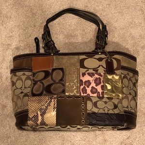 💕WEEKEND SALE💕 Coach Animal Print Patchwork Tote